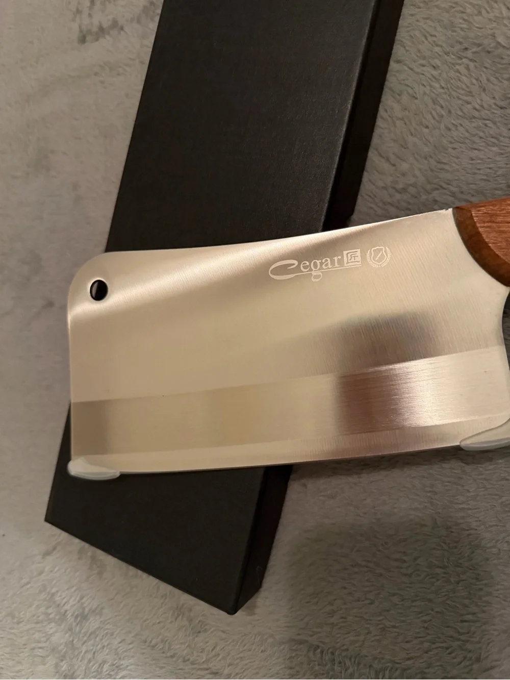 Stainless Steel Cleaver Knife with Brown Wood Handle
